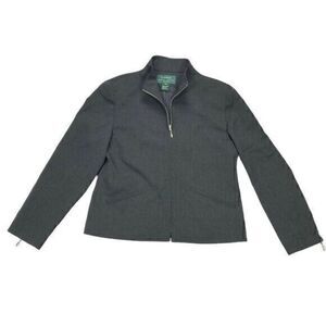 Lauren Ralph Lauren Wool Full Zip Jacket Womens 6P Black Career Modern Blazer